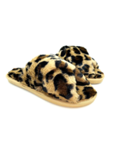 JUMITI Fuzzy Slide Slipper - Yellow Leopard , US 7 - $18.69