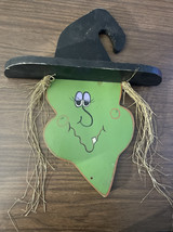 Halloween Witch Yard Decor Painted Rustic Wooden Wall Art/shelf 21&quot;x18&quot; - $39.59