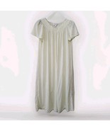 Miss Elaine Nightgown Size LARGE Yellow Floral Embroider Nylon Sleep - $29.99