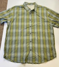 horny toad men&#39;s XL organic cotton button shirt plaid short sleeve  - £19.51 GBP