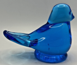 Vintage Bluebird of Happiness Bird Figurine Blue Art Glass Signed Ron Ra... - £23.13 GBP