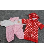 Build A Bear Sleepers Set of 2 Pink Stripe Hearts Valentine PJs Nightwea... - $18.99