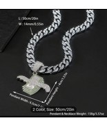 Cash Money Cubic Zirconia Ice Bling Chain Necklace Hip Hop Wings Fashion... - £25.86 GBP