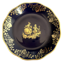 Vintage Limoges Porcelain Navy and Gold Small Dish, 4&quot; - £14.39 GBP