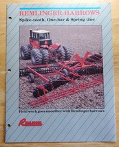 Remlinger Harrows Models Spike Tooth One Bar 300 200 100 Sales Brochure Pamphlet - £12.63 GBP