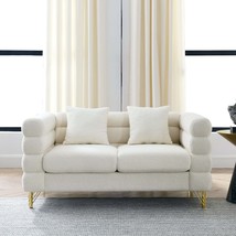 Oversized 60&quot; White Sectional Sofa w/ Pillows - $391.99