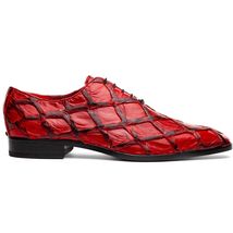 Olivieri Genuine Pirarucu Exotic Lace up Oxford Shoes Red image 2