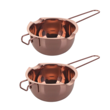 Anygleam Melting Pot 2Pcs Rose gold Chocolate Melt Cookware Kitchen Heat... - $62.50