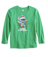 NWT Boys&#39; Family Fun Disney L/S Stitch &quot;Merry Stitchmas&quot; T-Shirt Sz 12 m... - €13,46 EUR