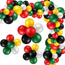 130 Pcs Black History Month Balloons Juneteenth Day Garland Arch Patriotic Latex - £28.13 GBP