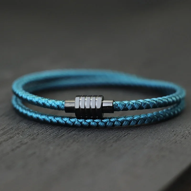 Grade A Keel Rope Bracelet Homme Unfading Stainless Steel Braclet With Magentic  - £16.55 GBP