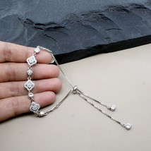 Hot 925 Solid Sterling Silver Platinum finish CZ Bracelet for Girls - £34.49 GBP