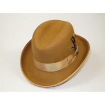 Men Bruno Capelo Dress Hat Australian Wool Homburg Godfather GF103 Camel Tan image 2