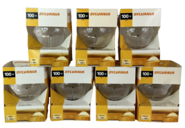 Lot Of 7 Sylvania 100W 120V Light Bulbs G40 (100G40/RP) Clear - 7 New Bulbs - £54.40 GBP