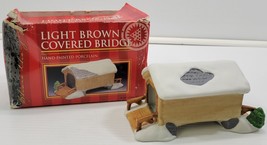 1991 Lemax Hand Painted Porcelain Christmas Village Light Brown Covered ... - $9.89