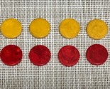 Bakelite Marbled Game Pieces ~ Lot of 6 Butterscotch &amp; 6 Red 3/4&quot; x 1/8&quot;... - $24.18