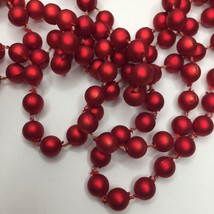 ~200&quot; Red Beaded Garland Matte Finish Christmas Holiday Home Office Part... - £11.84 GBP