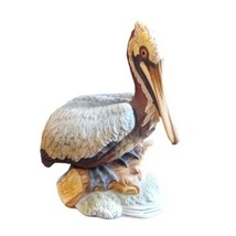 Vtg Lefton China Brown Pelican Bisque Porcelain 6&quot;t Handpainted Figurine... - $18.66