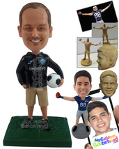 Personalized Bobblehead Soccer Coach Holding Soccer Ball In His Hand - Sports &amp;  - £72.91 GBP