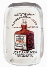 Antique Pre Prohibition Jos Fleming&#39;s Pittsburg Old Export Whiskey Paperweight - £156.32 GBP