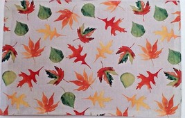 Fall Autumn Leaves Fabric Placemat Set of Four 12&quot; X 18&quot; Rectangle New/Tags - £14.67 GBP