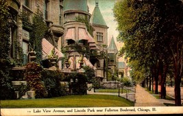 Chicago,IL Lake View Avenue and Lincoln Park Illinois 1910 postcard bk50 - £3.89 GBP