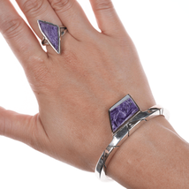 6 1/8&quot; Ron Henry Navajo 14k/Sterling Charoite/Opal cuff bracelet and ring - $544.50