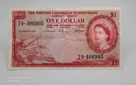 British Caribbean Territories, 1 Dollar 1964 Banknote P-7c, Circulated C... - $49.49