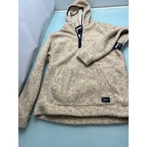 Union Men Sweater Hoodie Sherpa Fleece Pullover Ivory White Hooded Medium M - £15.80 GBP