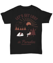 Lets Get Lost In Paradise, black Unisex Tee. Model 60073  - £19.65 GBP
