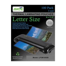 Apache Laminating Pouches 3 mil, for 8.5 x 11 inch Letter Size Paper 9 x... - £17.97 GBP