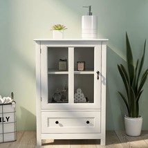 Buffet Storage Cabinet with Single Glass Doors and Unique Bell Handle - $163.44