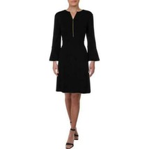 RACHEL ZOE Womens Bell Sleeve Fit And Flare Dress Size 12 Color Black - £125.27 GBP