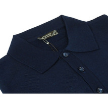 Mens PRINCELY Soft Merinos Wool Sweater Knits Lightweight Polo 1011-40 Navy Blue image 2