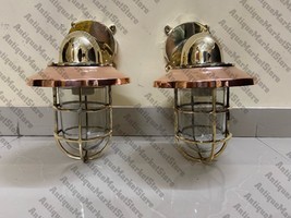 Large Nautical 90 Degree Passageway Dock Light w/Copper Hood and junctio... - $105.85