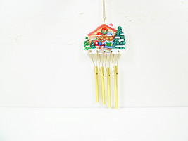 Wind Chimes Unique Metal Santa Snowman Christmas Chime Ornament Small Brass 10&quot; - £5.97 GBP