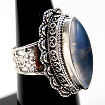 925 Sterling Silver Rainbow Moonstone Handmade Ring SZ H to Y Gift RS-1001 - £38.56 GBP