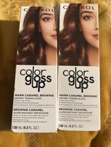 SET OF 2 Clairol Color Gloss Up Warm Caramel Brownie Instant Toning Hair Dye - £11.57 GBP