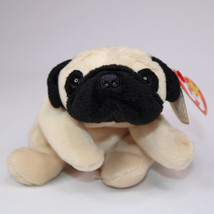 RARE TY Beanie Baby Pugsly The Dog With Tags Vintage 1996 Retired VG Condition - £7.77 GBP