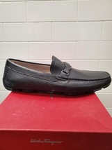 Salvatore Ferragamo Adult Nero Pebble Calf Leather Loafers Size 8E 0709326 - £479.61 GBP