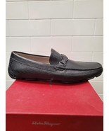 SALVATORE FERRAGAMO ADULT NERO PEBBLE CALF LEATHER LOAFERS SIZE 8E 0709326 - $822.90 CAD