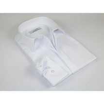 Mens CEREMONIA Formal Shirt Hidden Button 100% Cotton Slim Fit #9010 13 White image 2