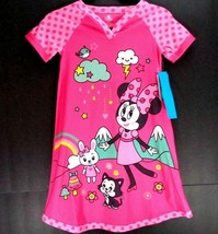 Minnie Mouse Short Sleeve Nightgown Girls Size 9/10 Pink Cartoon Sleep S... - $18.80