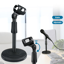 Universal 180 Adjustable Desktop Microphone Stand Tabletop Round Base Mi... - £16.10 GBP