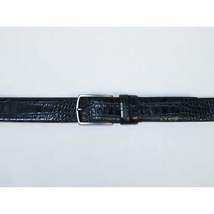 Men's Belt By PICCODER Turkey Genuine Leather Embossed Crocodile 8100 Navy image 4
