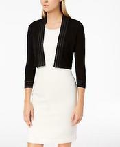 Calvin Klein Womens Cropped Shadow Stripe Shrug Sweater Size Large - £19.98 GBP