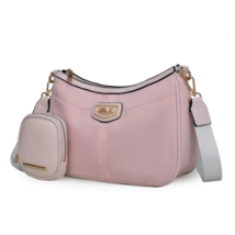 Freya 2-Pc Crossbody Handbag Vegan Leather By Mia K- BRAND NEW- BLUSH - £68.05 GBP