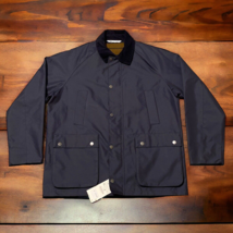 Zara Man Bomber Jacket Adult XL Navy Blue Canvas Full Zip Collared Pockets - $99.95