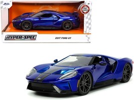 2017 Ford GT Candy Blue with Gray Stripes "Hyper-Spec" Series 1/24 Diecast Mode - $40.49