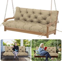 Porch Swing Cushions Waterproof Khaki Outdoor Swing Cushions 2-3 Seater Thicken - £132.73 GBP